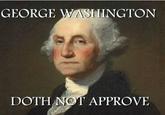 GEORGE WASHINGTON DOTH NOT APPROVE