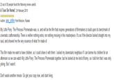 23 out of 26 people found the following review useful: A Tour De Horse!, 24 February 2010 Author: alex shifrin from Moscow, Russia My Little Pony: The Princess Promenade was, is, and will be the film that inspires generations of filmmakers to build upon its benchmark of cinematic craftsmanship. There is neither nothing extra, nor nothing missing in this masterpiece. It's as if the director looked straight into my soul, and showed me the very essence of what I'm made of. This film made me want to have children, so I could share it with them. I asked my downstairs neighbour if I can borrow his children for an afternoon so we can watch My Little Pony: The Princess Promenade together, but he looked at me kind of funny, so l told him that I was only joking. But I wasn't Don't waste another minute. Go get your copy now, and start living