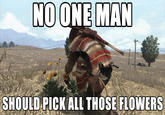 NOONE MAN SHOULD PICK ALL THOSE FLOWERS