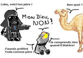 Luke, voici ton père! Ben quoi? EU Je comprends rien quand il blatère! J'aurais préféré Yoda comme père!