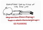 Sometimes i get so tired of life and jus+ GO PLANKING