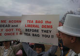 ME ACORN TEA BAG the DEAD and LIBERAL DEMS Y GOT TQ BEFORE THEY E ONCETEA BAG YOU!! FRELRE PUBLIC POO