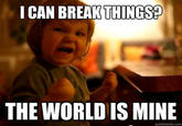 I CAN BREAK THINGS? THE WORLD IS MINE