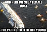 AND HERE WE SEE A FEMALE BOAT PREPARING TO FEED HER YOUNG