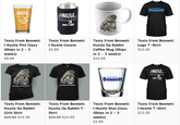 Bennett Texts From Bennett: Texts From Bennett Texts From Bennett Texts From Bennett: l Hustle Pint Glass (Ships in 2 - 3 weeks) $9.99 Hustla Da Rabbit Coffee Mug (Ships in 2 - 3 weeks) $14.99 l Hustle Coozie $5.99 Logo T-Shirt $22.00 exts fronm Bennett Bustla Da Texts From Bennett: Texts From Bennett: Hustla Da Rabbit Girls Shirt $29.99 $24.99 Texts From Bennett Texts From Bennett: Hustla Da Rabbit T Shirt $29.99 $24.99 Hustle Shot Glass (Ships in 2 - 3 weeks) $5.99 Hustle T-Shirt $22.00
