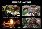 ROLE-PLAYING How people see it How my mom sees it How my neighbor sees it How I see it