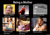 Being a Mother what our Husbands think we do. What our Children ült illlink wwe? 이1@).. What our Government thinks we do. What our Mothers think we do. What our Friends think we do. What we really do.