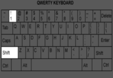 QWERTY KEYBOARD D-Delete 1 23 4 5 6 789 0 Enter Caps Shift Ctrl Shift Alt Alt Ctrl