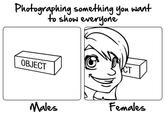 Photographing something you wat fo show everuone OBJECT Males Females