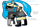 karkles. .. NO MIKU WE RE FREE HERE NO MORE FIGHTING. . .