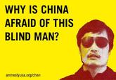 WHY IS CHINA AFRAID OF THIS BLIND MAN? amnestyusa.org/chen