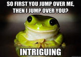 SO FIRST YOU JUMP OVER ME, THEN I JUMP OVER YOU? INTRIGUING