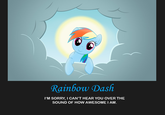 Rainbow Dash I'M SORRY, I CAN'T HEAR YOU OVER THE SOUND OF HOW AWESOME I AM.