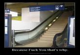 1个 Because F--- You that's why. DemotivationalPost.com
