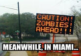 CAUTION! ZOMBIES! AHEAD!! MEANWHILE, IN MIAMI