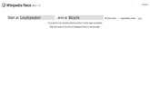 ew Race Wikipedia Racee Start at Loudspeaker , end at Bicycle 区(hard mode) 。(psychedelic mode) | Rat Try to get from one wikipedia article to another in as few stops as possiblo. With hard mode on, the links will disappear while you read the page.