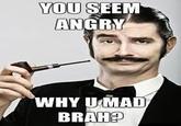 YOU SEEM ANGRY WHY U MAD BRAH?