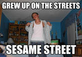 GREW UPONTHE STREETS SESAME STREET quickmeme.com