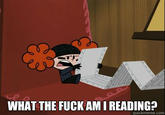 WHAT THE FUCK AMI READING? quickmeme.com cartoon text