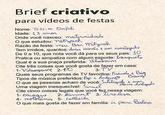 Brief criativo para vídeos de festas Nome: miss m Onfal Idade: 13 omss Onde você nasceu: malinidade O que estudou: ooct Razão da festa:u Bn Tem imãos, quantos; duos imasmm De 0 a 10, que nota você dá para os seus pais: 10 Pratica ou simpatiza com algum esporte: laAqu Qual é a sua praça preferida: Cite três coisas que você gosta de fazer em casa: Quais seus programas de TV favoritos:Fr Tipos de música preferidos: Rep O que as pessoas acham de voce :Julio e Umaviageminesquecível.Snad Pa Cite cinco coisas legais que você fez nessa viagem: 4- 5- O que mais gosta de fazer em familia: in po Bol