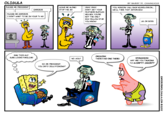 BY BARRY H. CHANGICUS PLEASE MR. PRESIDENT LEAVE ME ALONE! STOP THE AD! OKAY OKAY. DON'T GET YOUR FEATHERS RUFFLED HEH HEH. YOU'RE NOT THE ONLY BIG YELLOW STAR YOU KNOW! YOU. MIN ON/ CALL BACK NICKELODEON WE'LL TAKE THAT INTERVIEW EMPEROR PLEASE MR. EMPEROR, I DON'T WANT TO BE IN YOUR TV AD! UH. OK BOSS MAN! THIS GuY SURE LOOKS FAMILIAR! OMIGOSH! THERE'S NO ONE THERE! SPONGEBOB! WHY ARE YOU TALKING TO AN EMPTY CHAIR?? NO. GOLF SO, MR. PRESIDENT YOU INTO JELLYFISHING?
