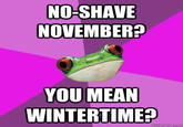 497.jpg NO-SHAVE NOVEMBER? YOU MEAN WINTERTIME? quickmeme.com