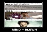 Sir Arthur Conan Doyle describes Sherlock Holmes as a "man of iron urgent than ver it?" Holmes whispered, and I knew is voice that he, the man of iron, was s Where is it, Watson?" 2008: Robert Downey Jr. stars as Iron Man 2009: Robert Downey Jr. stars as Sherlock Holmes MIND BLOWN