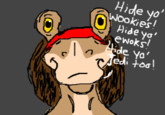 Hide yo wookies Hide ya ewoks de Ya ed face cartoon mammal vertebrate nose text head human behavior human