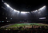 NEW ORLEANS, LA - FEBRUARY 03: A general view of the Mercedes-Benz Superdome after a sudden power outage that lasted 34 minutes in the second half during Super Bowl XLVII between the Baltimore Ravens and the San Francisco 49ers at the Mercedes-Benz Superdome on February 3, 2013 in New Orleans, Louisiana. (Photo by Dilip Vishwanat/Getty Images)