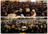 2005 [top photo]:  I count one cellphone taking a photo (lower right hand corner) during the announcement of the new Pope, Benedict.

2013:  Eight years later, just about everyone in St. Peter’s Square was shooting with a phone or tablet.

(Photos: Luca Bruno [top] / Michael Sohn, AP via NBC News)

via <a href="http://inothernews.tumblr.com/post/45360379956/2005-top-photo-i-count-one-cellphone-taking-a">In Other News</a>