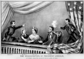 THE ASSASSINATION OF PRESIDENT LINCOLN AT FORD'S THEATRE WASHINGTON D.CAPRIL 14% 1865