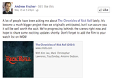 Andrew Fischer 365 like this May 15 at 5:24pm-e Like A lot of people have been asking me about The Chronicles of Rick Roll lately. It's become a much bigger project than we originally anticipated, but I can assure you it will be well worth the wait. We're progressing behinds the scenes right now and hope to share some exciting updates shortly. Don't forget to add the film to your watch list on IMDB! The Chronicles of Rick Roll (2014) www.imdb.com With Kim Lee, Mark Christopher Lawrence, Tay Zonday, Antoine Dodson. (U