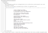 lupinses lupinses so in writer's craft our assignment is to write the worst poem we can possibly create and we're having a contest and i think i'm going to win l got a papercut today It was small, but it stung It reminded me of my childhood Sometimes I think about life It's a big like a roller coaster Except not Like Snoop Lion I also Believe thatI am Bob Marley Reincarnated Shorty did in fact Wear them apple bottom jeans even Boots with the fur Everyone was indeed looking at her when she hit the floor Next thing you know Shorty got low Shorty got so low Her life is spiraling down Shorty has hit rock bottom i won this btw all i could hear when i read this was snape from the harry potter puppet pals