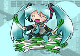 Created by "qrullgx13":http://qrullgx13.deviantart.com/ via "deviantART":http://qrullgx13.deviantart.com/art/Leeky-Miku-Hachune-129114832