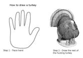 How to draw a turkey Step 1 - Trace hand Step 2 - Draw the rest of the f------ turkey