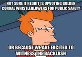 NOT SURE IF REDDIT IS UPVOTING GOLDEN CORRAL WHISTLEBLOWERS FOR PUBLIC SAFET rC OR BECAUSEWEARE EXCITED TO WITNESSTHE BACKLASH