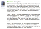 Best Answer - Chosen by Voters atics is supposed to provide you with single, definitive answers. However, in Mathem this case, it does not. I really scoured the internet and countless textbooks for the Phyxiusproper answer and have made inquiries with few people I know whom I venerate as AEnimus some of the greatest minds that I have had the luxury of meeting and the answer isn't as definitive as you would hope. Sadly, the real answer is that both sides are correct to a point. (...and it pains me to even remotely admit that anything outside of 288 could be the answer). Position 1: The Order of Operations: This stance states that since the standard order of operations puts multiplication and division on the same rank, the equation can be read as (48 2)(9+3). This reigns with truth as 48+2(9+3) is the same as 48+2*(9+3). Using the standardized left-to-right notation, the answer can be nothing outside of 288. This left-to-right concept is indicative of "PEMDAS" that we all learned in grade school Position 2: The Distributive Property: This stance states that multiplication through juxtaposition, being a commonplace concept, naturally makes a parenthetical implication around grouped numbers. Thus, the equation appears as 48+[2(9+3)]. This technique is correct as well. However, this mak es the answer 2.