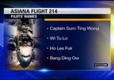 The pilot names of Asiana Flight 777.