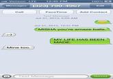 l. Verizon LTE 12:40 PM 100% Messages (323) 790-4967Edit Call FaceTimeAdd Contact Text Message Jul 31, 2013, 8:09 AM Jul 31, 2013, 12:31 PM MISHA you're amaze balls. MY LIFE HAS BEEN MADE. Mine too O Text Message Send