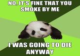 NO,LT'S FINE THAT YOU SMOKE BY ME WAS GOING TO DIE ANYWAY