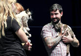 Falcon Heights, Minnesota, USA — Famous felines Grumpy Cat (left) and Lil Bub meet for the first time on stage at the Minnesota State Fair on August 28, 2013. (MPR Photo/Nikki Tundel)

via <a href="http://minnesota.publicradio.org/display/web/2013/08/29/human-interest/internet-cat-video-fest-photos">Minnesota Public Radio</a>