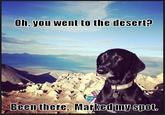 Oh, you went to the desert? Been there, Marked my SDot
