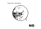 free hot choclety NO
