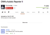 ONN's Autistic Reporter ll Flint Ironstag 10 videos 71,993 Subscribe 27 ub 333 13 Like 111 Storify AboutShare Add to Uploaded on Feb 27, 2011 At the scene of a train accident Show more Top Comments danbeb 1 year ago I am offensive and I find this autistic Reply . 68