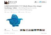 DeioN @KingDC Follow LMFAOOOOO !!!!! Rick Ross On stage looking Like BetHipHopAwards pic.twitter.com/bUyCMrs9e5 ←Reply Retweet ★ More Favorite 90 30 RETWEETS FAVORITES 8:41 PM-15 Oct 13 Flag media