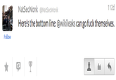 112d NatSecWonk @NatSecWonk Here's the bottom line: @wikileaks can go f--- themselves. Follow