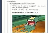 dieochik: manghost-and-grave: "this isn't some project you can do in one night" NOT UNTIL I SHIFT INTO MAXIMUM OVERDRIVE