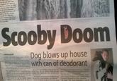 Scooby Doom Dog blows up house with can of deodorant
