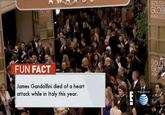 GOLDE GLOBE AWARD AWARDS GOLD FUN FACT Gl AW James Gandolfini died of a heart attack while in Italy this year. PRESENTED BY