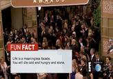 GOLDEN GLOBE AWARDS AWARDS FUN FACT GO GL AW Life is a meaningless facade. You will die cold and hungry and alone. ENTED B